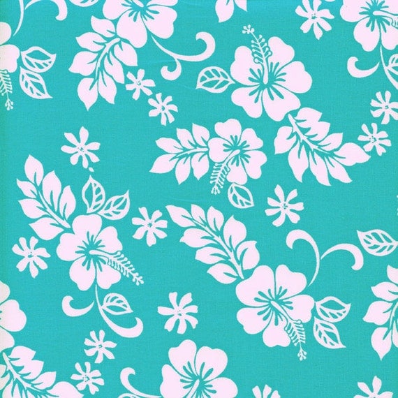 Hawaiian Hibiscus Flowers Cotton Fabric Trans-Pacific