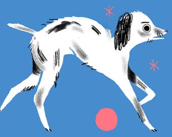 Blue Dog A4 Limited Edition Risograph Print