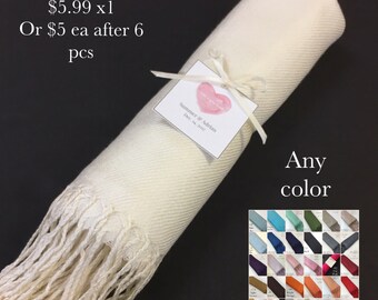 Pashminas 1 pc Handmade- Any color- Pashminas Bridesmaids -pashmina shawl - pashmina as a favor - pashminas for weddings - pashminas -