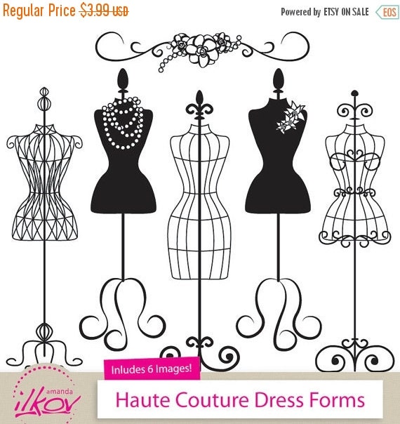 CHRISTMAS SALE Professional Fashion Clip Art Dress by AmandaIlkov