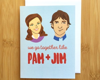 The Office TV show card - Pam and Jim Card, Romance, Love Anniversary Card