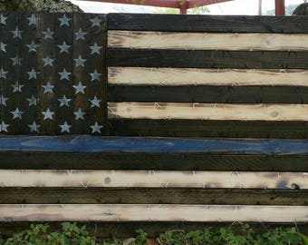 Thin **Any Color** Line Rustic American Flag