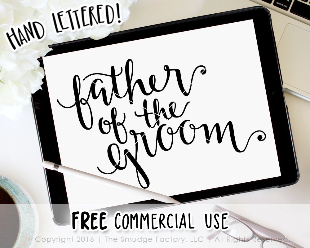 Download Wedding SVG Cut File Father of the Groom Handwritten