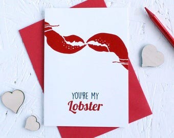 You're my Lobster, Valentine's Day Card, Friend's Quote, You're my Lobster Card, Valentine's Day