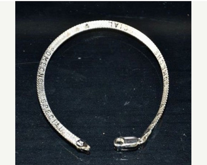 Storewide 25% Off SALE Vintage Sterling Silver Designer "Someone Special" Hallmarked Bracelet Featuring Lovely Monogrammed Design