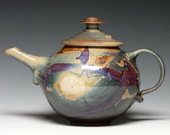 Large Pottery Teapot, Handmade Stoneware Teapot, Hand Thrown Ceramic Teapot