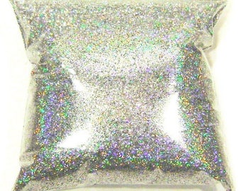 9oz / 266ml Silver Jewels Holographic Solvent Resistant Rainbow Polyester Glitter .015" Poly Glitter - Nail Art - Crafts and Hobbies LF069