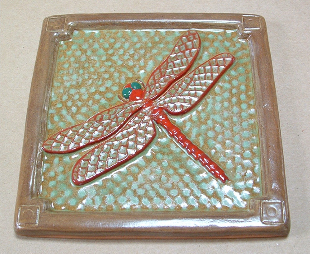6 Dragonfly tile for fireplace & kitchen backsplash.