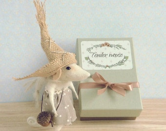 Felt mouse, felted mouse, cute figurine, needle mouse, art dol, felted animal, cute mouse, waldorf mouse, tender mouse