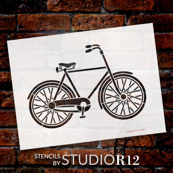 Basic Vintage Bicycle Art Stencil Select Size STCL1056