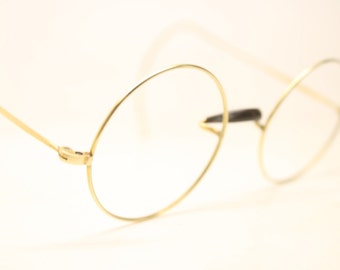 Antique Round Gold Tone Windsor Eyeglasses