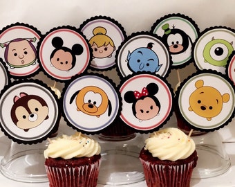 Tsum tsum birthday cupcake toppers
