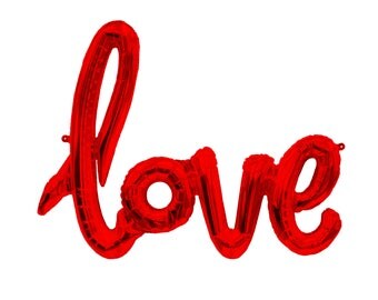 SALE - Love Script Balloon - Love Balloon - Engagement Party Balloons - Valentines Day - Red Love Balloon