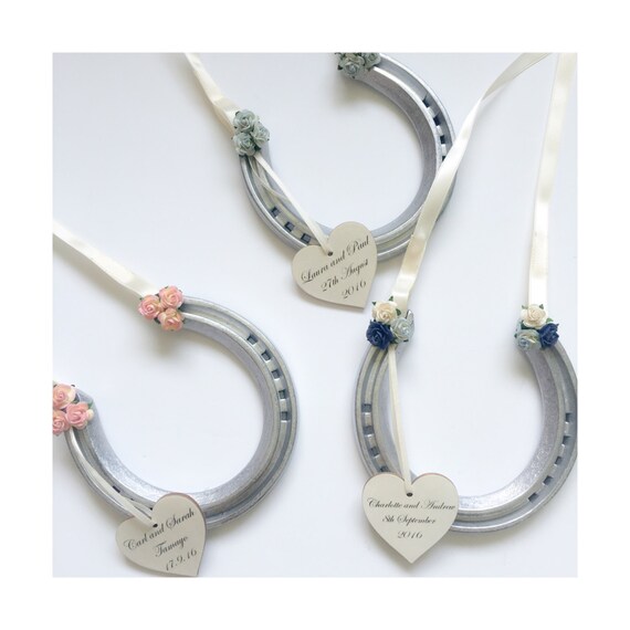 Personalised wedding horseshoe traditional bridal by loveRosyLu