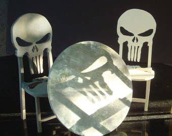 Monster High Custom Table 1/6 Scale Furniture Painted Round Top Handmade fine furniture Bandsaw Carved Pedestal Weighted bottom