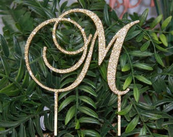 Custom Elegant Rustic Cake Topper - Personalized Monogram Initial Letter Topper - Any Occasion Topper - Bridal Shower-Wedding-Anniversary-BD