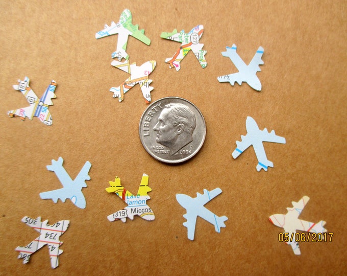 1000-Map Airplane Confetti-Travel Theme Bridal Shower-plane confetti-Jet Plane-Airplane baby shower décor-Atlas airplane-baby shower