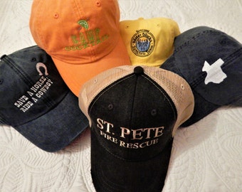 Custom Hat, Monogrammed Hat, Distressed Hat, Personalized Hat, Custom Hat, Unstructured Hat