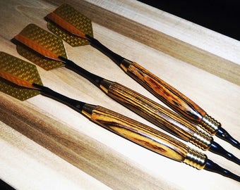 Hand turned - Darts - Custom Hardwoord, custom weight, precision turned competition darts, Steel Tip AND Soft Tip INCLUDED FREE!! (set of 3)