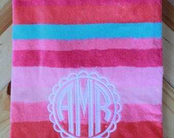 Monogrammed Beach Towel // Beach Towel // Personalized Beach Towel // Summer gift // Graduation Gift // Monogrammed Swim Towel // Beach Trip