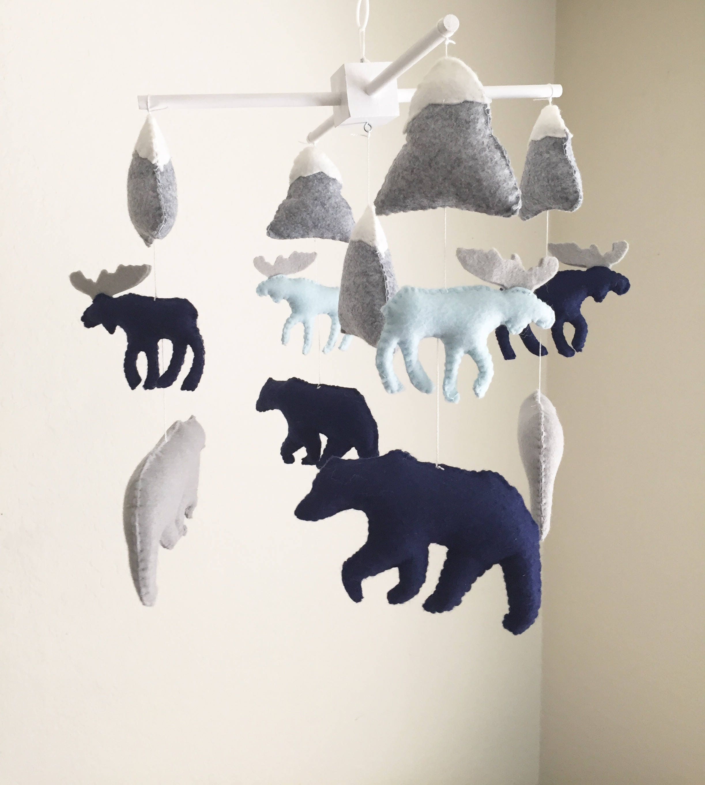 Bear moose mobile baby mobile mountain mobile moose baby