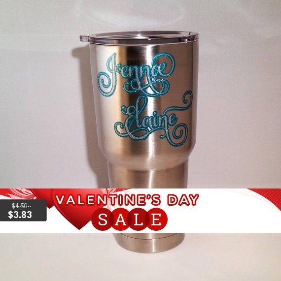 Yeti Monogram Decal Personalized vinyl decal by VineandWhimsy