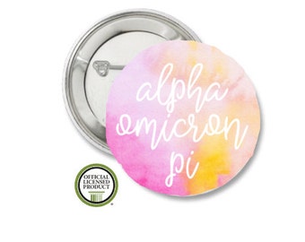 Alpha Omicron Pi Pin Back Button, Pin Back, Greek Button, Sorority gift, Big Little Gift, Alpha Omicron Pi gift, AOPi