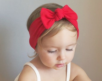 Red Baby Bow Headwrap - Headwrap Bow