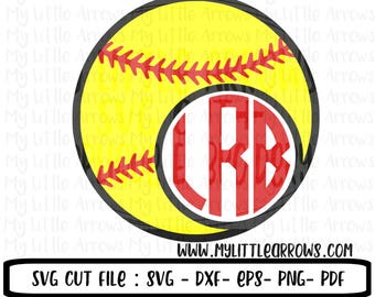 Download Softball monogram svg | Etsy