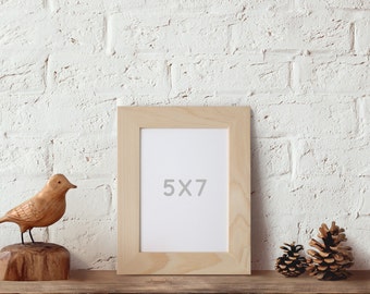 5x7 Picture Frame, Natural Wood Frame, Wedding Table Display, Nursery Decor, Printable Art frame, Beach Home Decor, 5x7 Standing Frame,