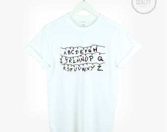 STRANGER THINGS Alphabet t-shirt shirt run tee unisex womens mens tumblr pinterest instagram graphic gift *brand new