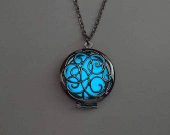 Aqua Glow In The Dark Jewelry, Easter Gift, Mothers Day Gift, Glowing Pendant, Valentines Day, Gifts for Her, Girlfriend Gift