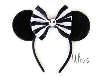 Jack Skellington Mickey Ears, Jack Skellington Ears, Jack Ears, Nightmare Before Christmas Ears, Nightmare Before Christmas Mickey Ears,