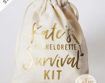 Set of 10, 12, 15, 20 - 5"x6" Personalized Bachelorette Survival Kit / Personalized Bachelorette Party Gift / Bachelorette Party Favors