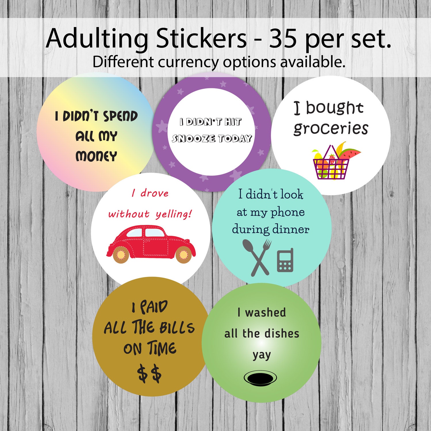 Adult reward stickers adulting sticker best by PaperSpaceBoutique