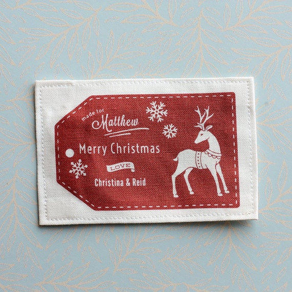 Christmas quilt label Christmas Label Winter fabric label