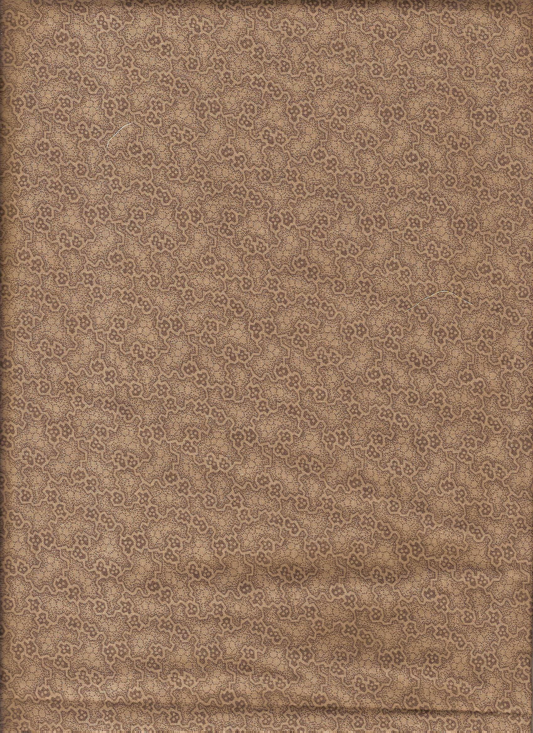 Brown Quilt Fabric / Tone on Tone /Brown on Tan Print / Autumn / Fall