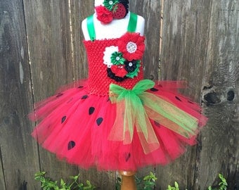 Strawberry tutu dress - strawberry costume - strawberry dress - girls party dress- gifts for girls - strawberry tutu - tutu dress - dress up