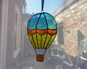Stained glass hot air balloon suncatcher