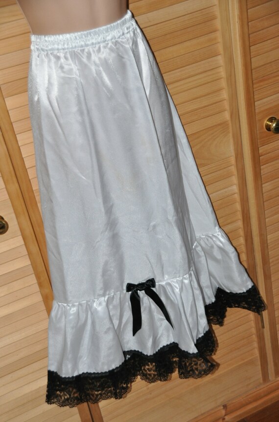 Tiered satin petticoat / half slip flowing silky satin for