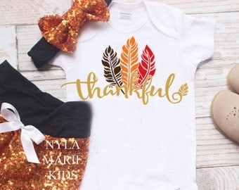 Baby Girl Thanksgiving Outfit, Baby Girl Clothes, My First Thanksgiving, Thanksgiving Onesie, Thanksgiving Outfit, Turkey Day Outfit,