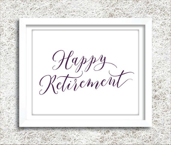 Items similar to Printable Plum Happy Retirement Sign | Instant ...