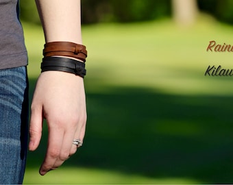 The Knotted Leather Bracelet - Brown or Black