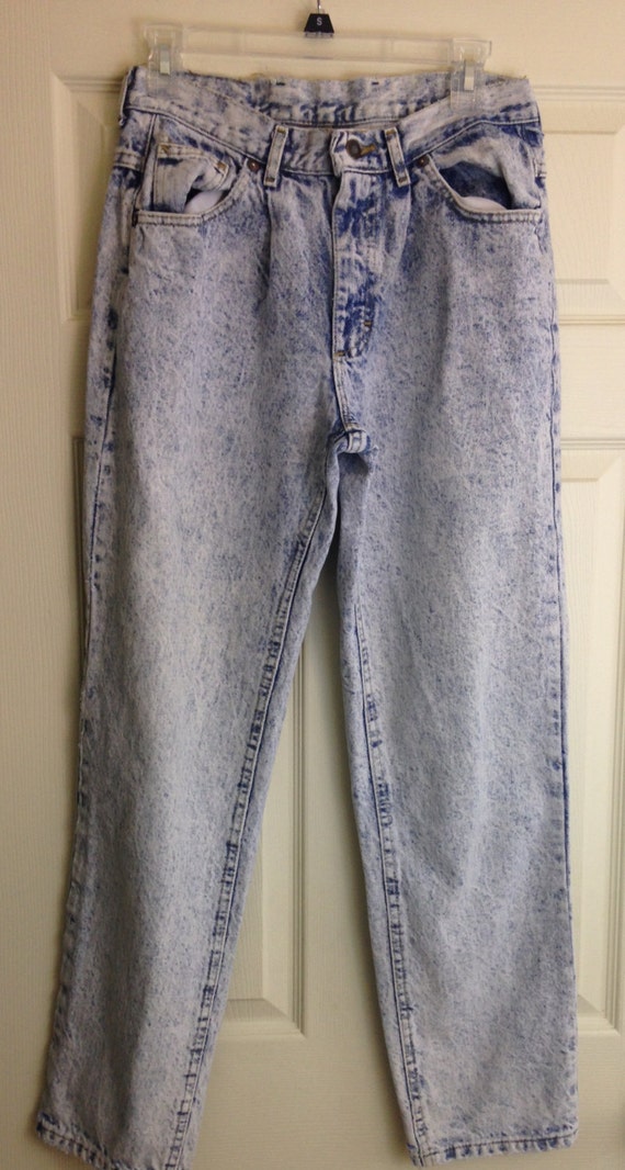 80s 90s Acid Wash Pleated Jeans by Lee High Waist Frayed Mom