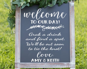 Wedding Sign Decals, Chalkboard Decals, Welcome Wedding Sign, Wedding Sign, Custom Wedding Sign, Wedding Signage, Welcome Wedding, Rustic
