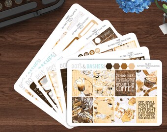 But First Coffee Kit, Weekly planner kit, vertical layout weekly kit, coffee sticker kit, but first coffee, kits, weekly stickers, FKBFC