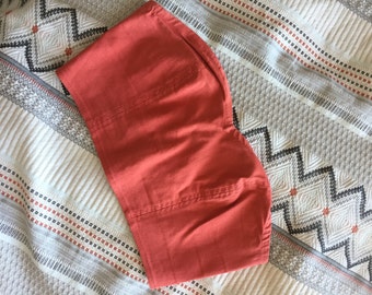 Orange Cropped Bustier Top with Buttons