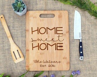 Home Sweet Home Cutting Board, Custom Cutting Board, Personalized, Cheese Board, Housewarming, Real estate, Closing, Realtor, New home, Gift