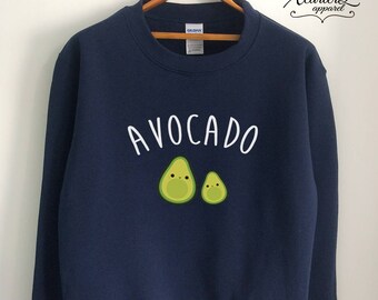 Vegan Sweater Vegan Sweatshirt Vegetarian Sweater Jumper Avocado Shirt Avocado Sweater Avocado Sweatshirt Women Girls Men Black/Grey/Navy