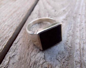 925 sterling silver ring, signet for men, sel ring, onyx signet ring,silver stone ring, signet men ring,men onyx ring, ring.